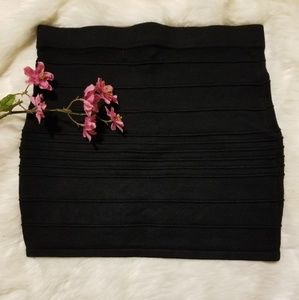 Black Banded Mini Skirt